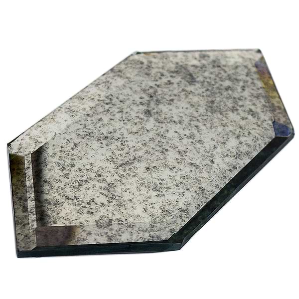 Beveled Paris Gray Hexagon Antique Mirror Tile