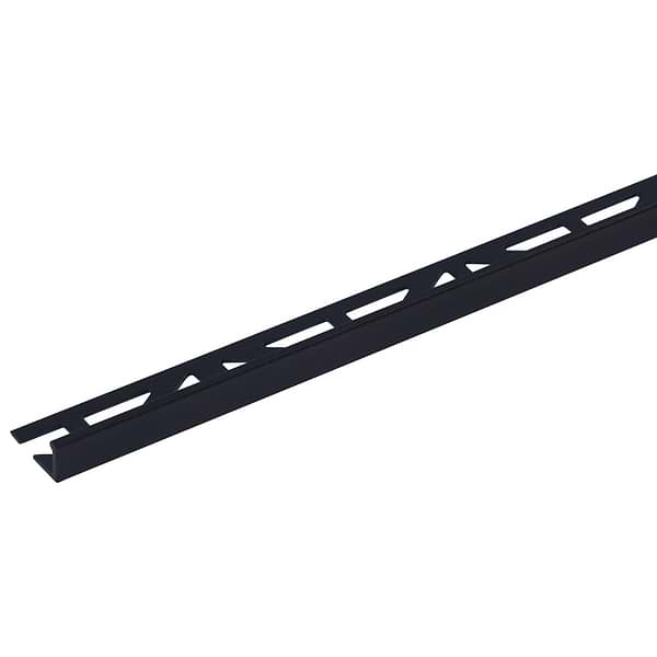 Essential Trims by Blanke Powder Coated Midnight Black 3/8" Edge Protector Trim in Silver, View 1