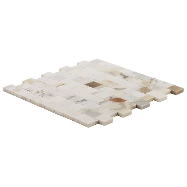 Avanti Calacatta Gold Hand Clipped Joint Honed Marble Mosaic Tile