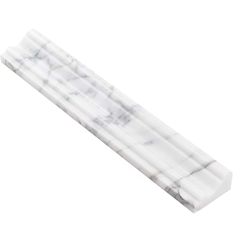Calacatta White 2x12 Marble Chair Rail Liner