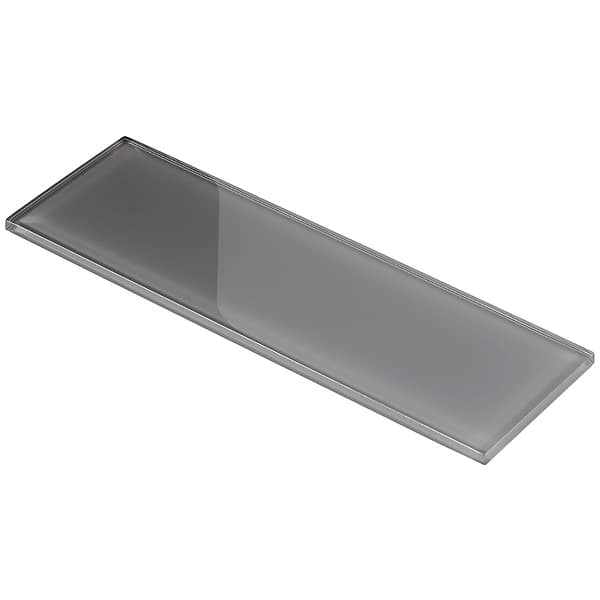 Loft Ash Gray 4x12 Polished Glass Subway Wall Tile