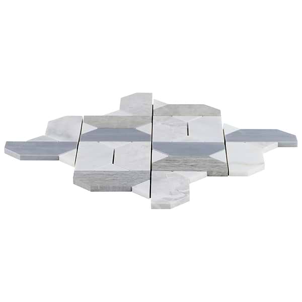 Isobel Glacier Gray Polished Marble Luxury Mosaic Tile