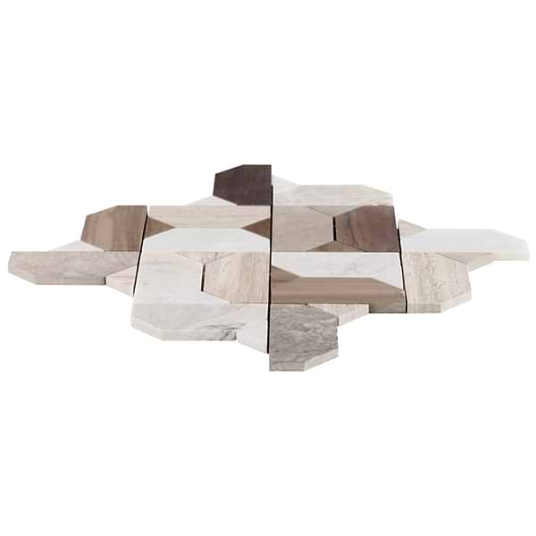 Isobel Russet Brown Polished Marble Luxury Mosaic Tile