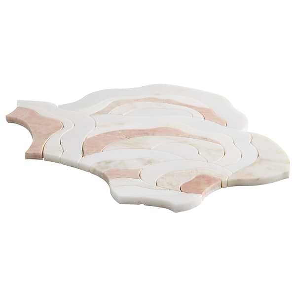 Iris Rosa Onyx Pink Polished Marble Waterjet Mosaic Tile