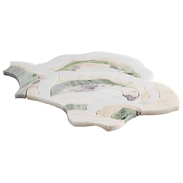 Iris Viola Jade Green Polished Marble Waterjet Mosaic Tile