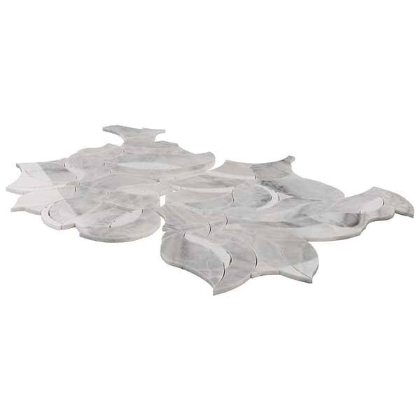 Raina Andes Gray Polished Waterjet Marble Mosaic Tile