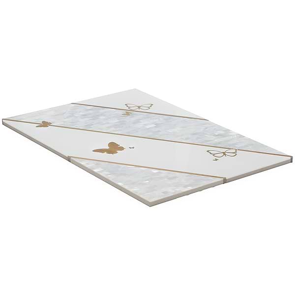 Timeless Butterflies and Perla Brass Mixed Polished Tile By Elizabeth Sutton