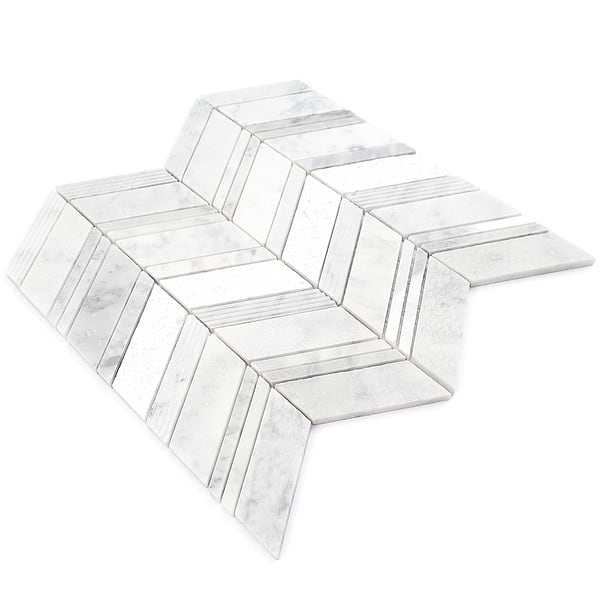 Winged Carrara Marble Tile