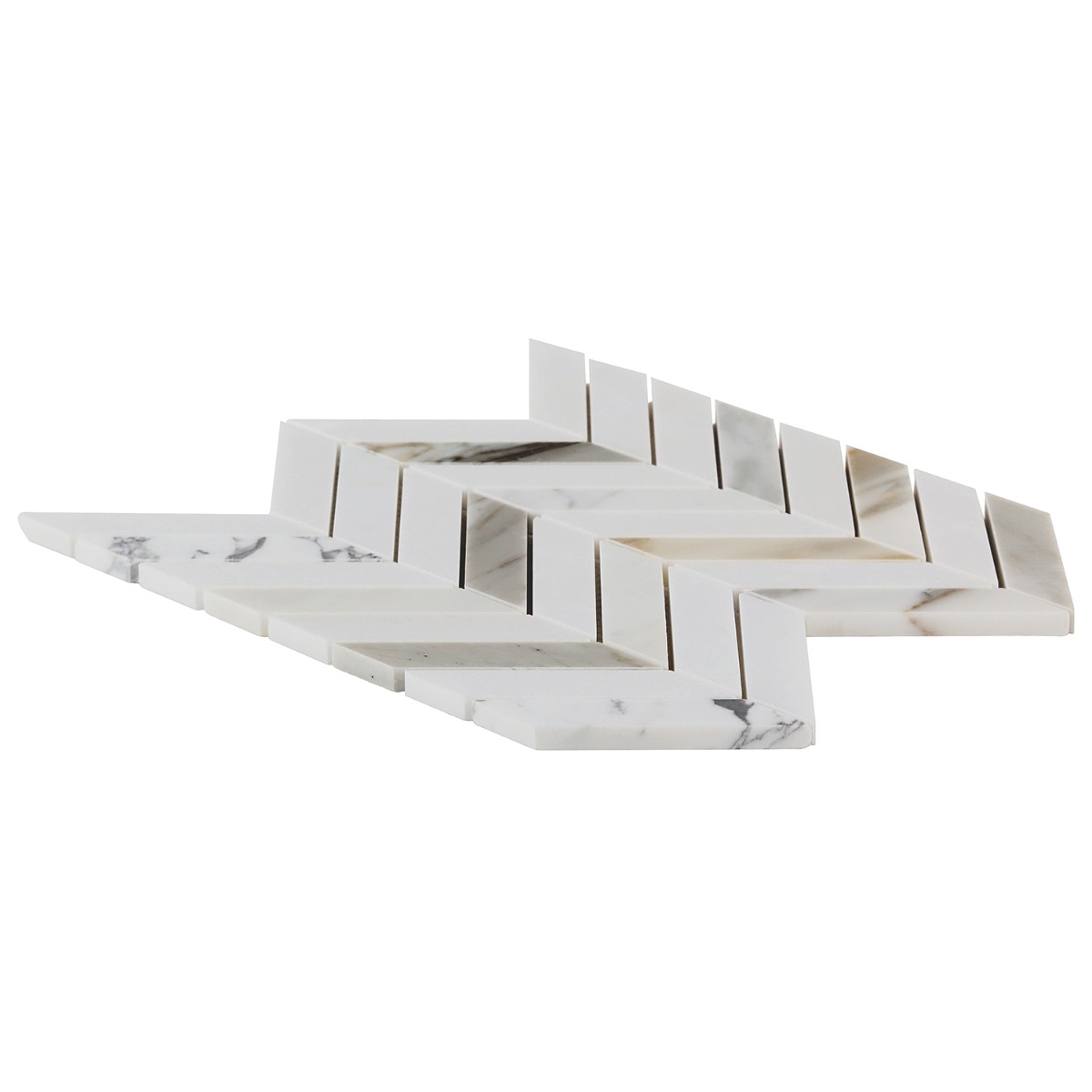 Talon Calacatta & Thassos 1x4 Marble Polished Mosaic Tile