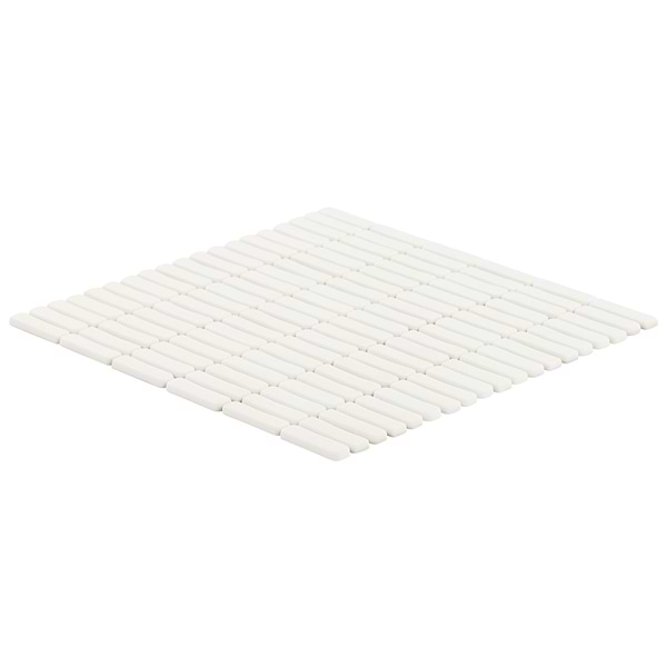 Venini White 1/2" x 2" Mini Brick Frosted Glass Mosaic Tile
