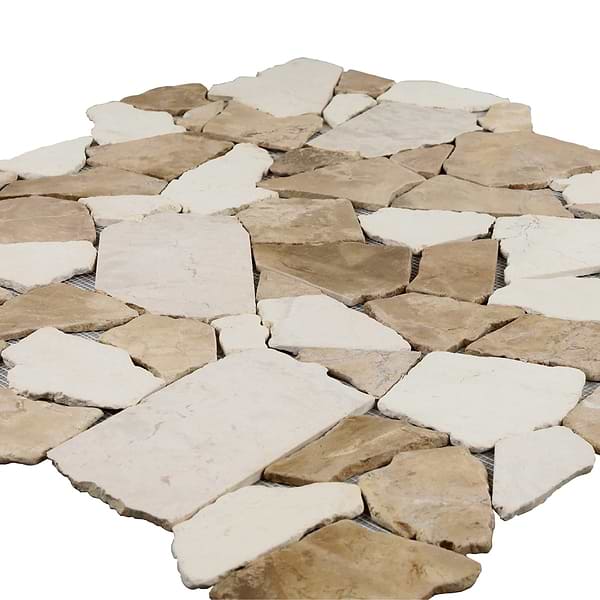 Nature Flagstone Jumbo Komodo Beige Honed Marble Mosaic Tile