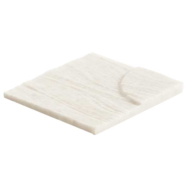 Trevino Carved Sabbia White 4x4 3D Satin Marble Tile