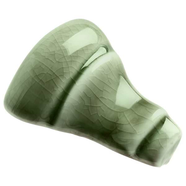 Nabi Fern Green 1x2 Crackled Glossy Glass Chair Rail Corner Piece