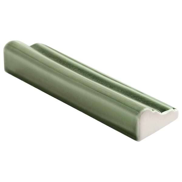Nabi Fern Green 2x6 Crackled Glass Chair Rail Liner