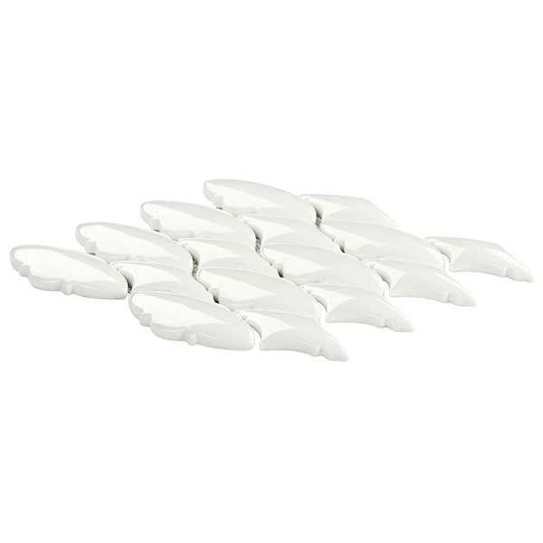 Nabi Valor Glacier White 2x4 Crackled Glossy Glass Mosaic Tile