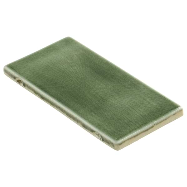 Nabi Subway Fern Green 3x6 Crackled Glossy Glass Tile