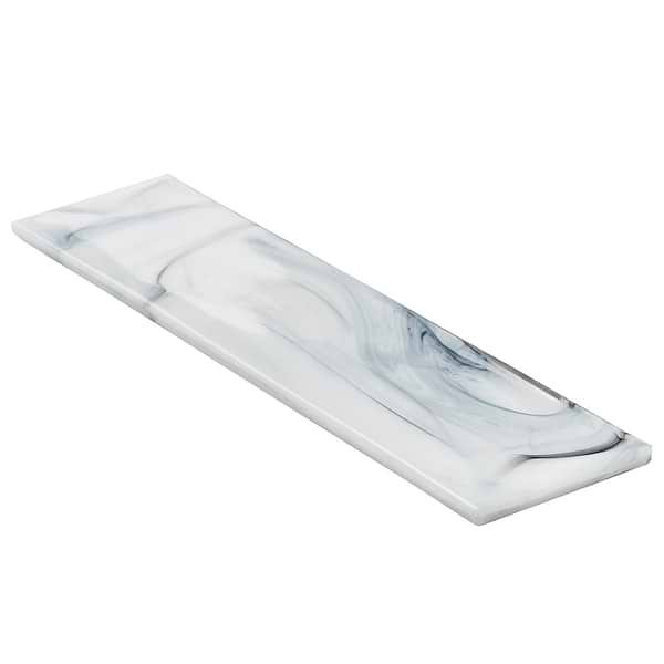 Alisa Night Black & White 3x12 Polished Subway Glass Tile