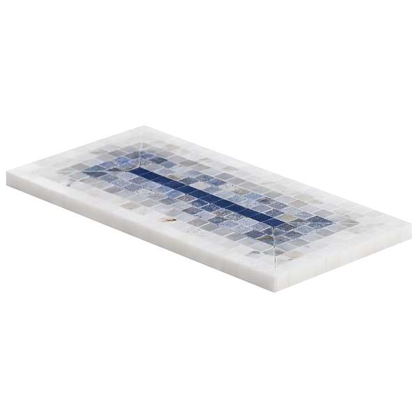 Ako Azul Blue 4x9 Rectangle Marble Micro Mosaic Tile
