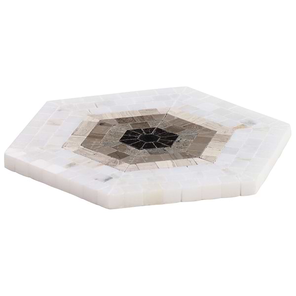 Ako Saint Laurent Brown 6" Hexagon Marble Micro Mosaic Tile