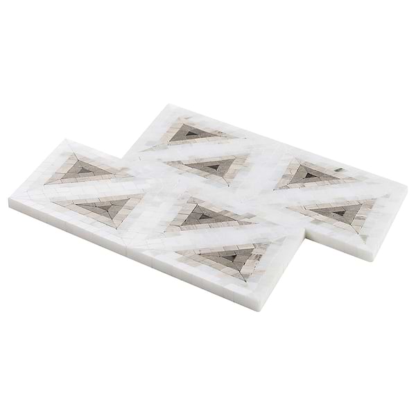 Ako Saint Laurent Brown 5" Triangle Marble Micro Mosaic Tile
