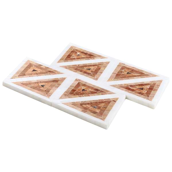 Ako Terracotta Rosa 5" Triangle Marble Micro Mosaic Tile