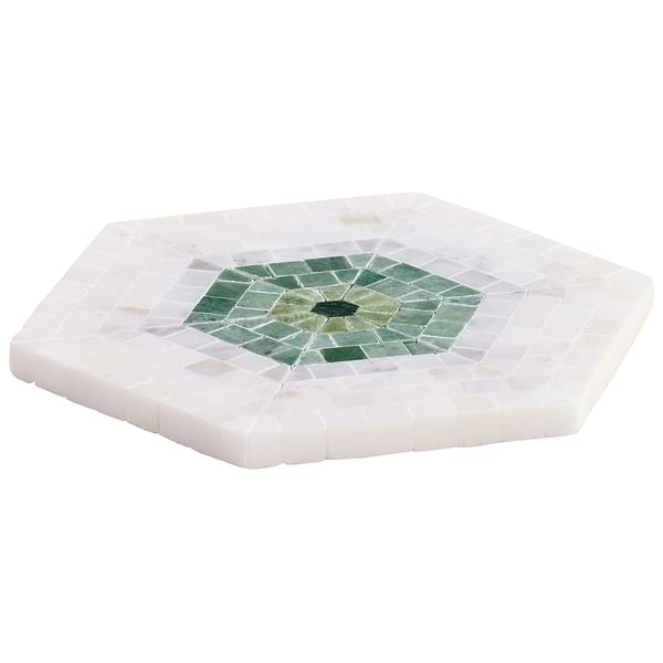 Ako Verde Green 6" Hexagon Marble Micro Mosaic Tile
