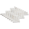 Alaska White 1x3" Herringbone Polished Marble Mosaic Tile