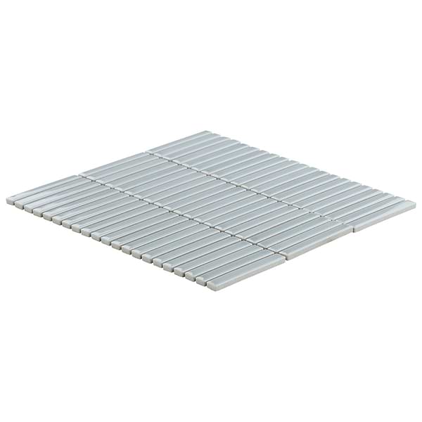 Kai Sky Blue 1x4" Tri-Stacked Glossy Porcelain Mosaic Tile