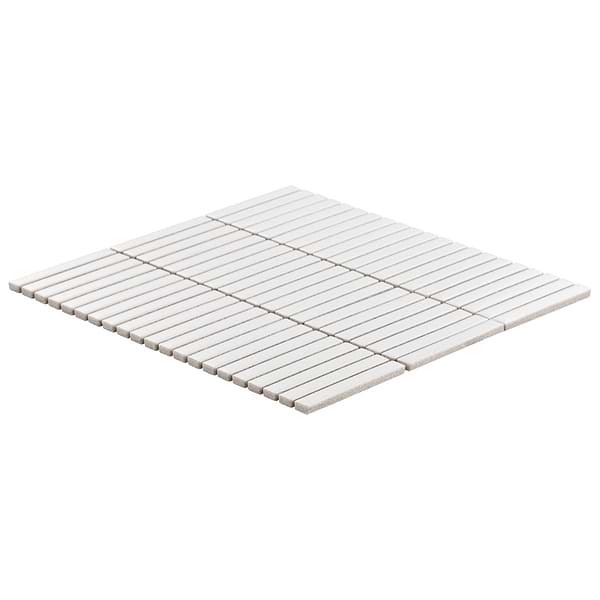 Kai White 1x4" Tri-Stacked Matte Porcelain Mosaic Tile