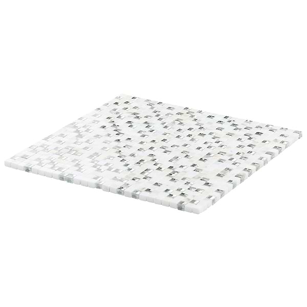 Kelli Ellis Soli White 1x1 Marble & Mirror Polished Mosaic Tile