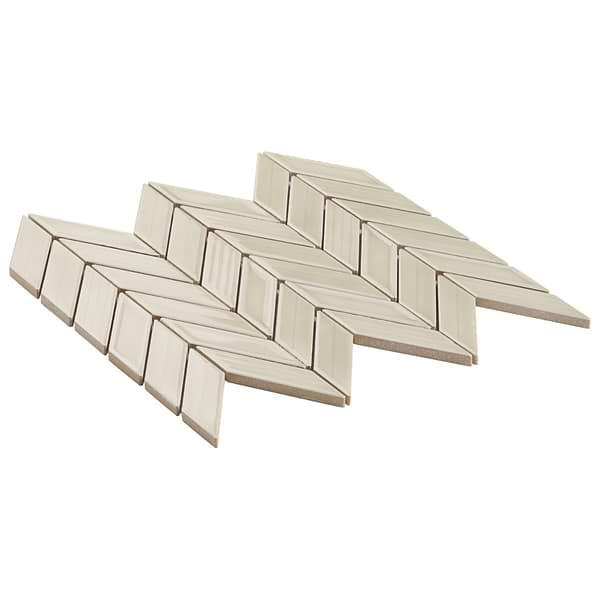 Brookline Chevron Celadon Green 1x5 Glossy Ceramic Mosaic Tile