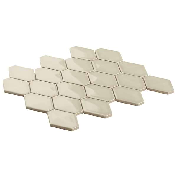 Brookline Diamond Celadon Green 3x4 Glossy Ceramic Mosaic Tile