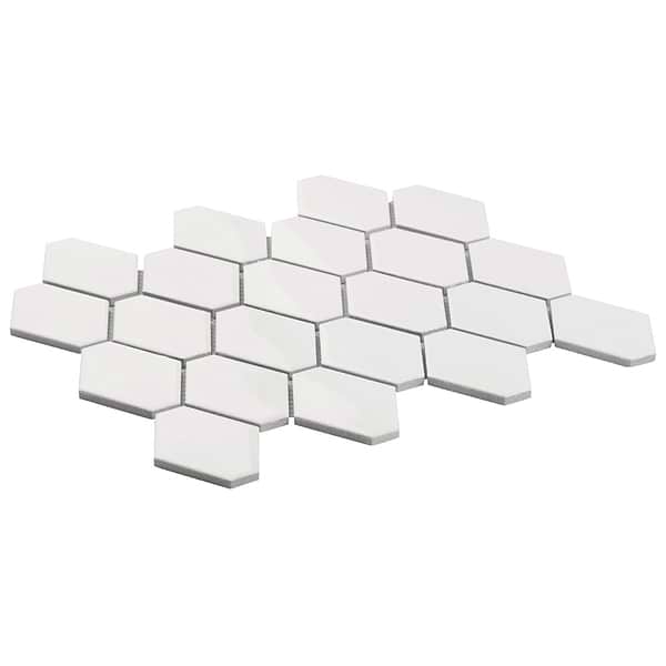 Brookline Diamond Cloud White 3x4 Glossy Ceramic Mosaic Tile