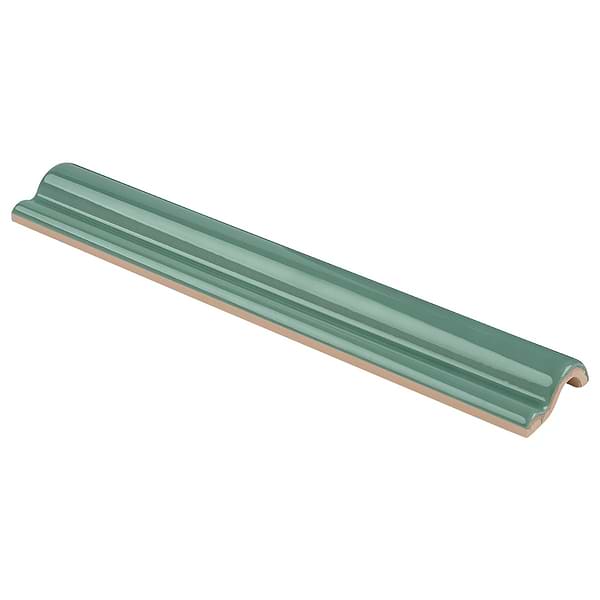 Lancaster Piccadilly Open Seas Green 2x12 Polished Ceramic Chair Rail Liner