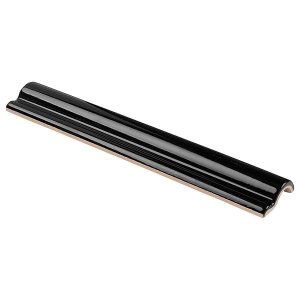 Lancaster Piccadilly Noir Black 2x12 Polished Ceramic Chair Rail Liner