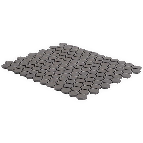 Level Black 1" Hexagon Matte Porcelain Tile