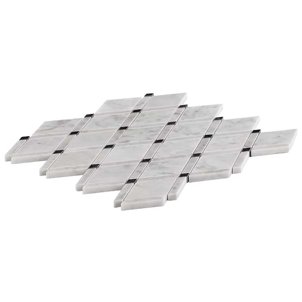 Imperial Pavo Gray Blend Polished Marble Mosaic Tile