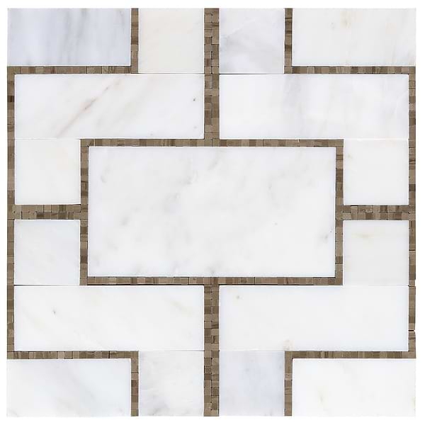 Cul De Sac Athens Gray & Asian Statuary Marble Mosaic Tile