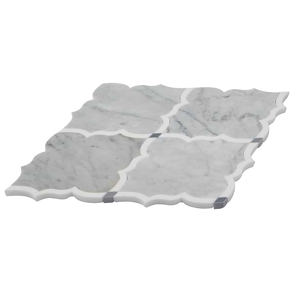 Vanguard White & Gray Polished Marble Tile