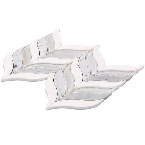  Silent Storm White Marble & Glass Tile 