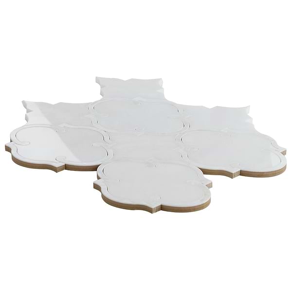 Highland Marrakesh White Thassos Marble With Pearl Shell Polished Mosaic Tile