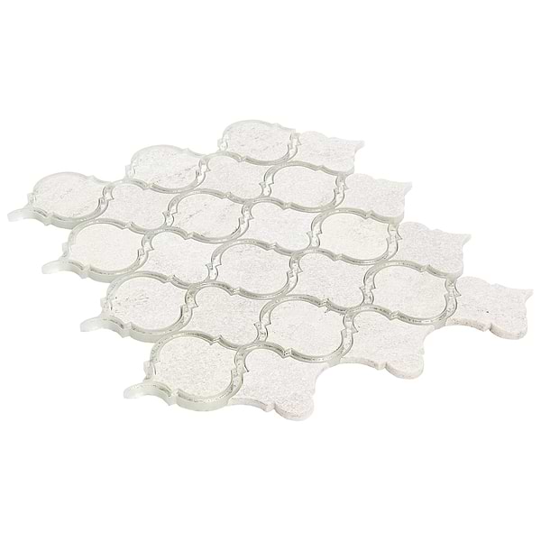 Veranda Niveous Quartz Polished Mosaic Tile with Mirrored Accents