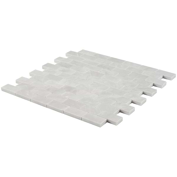 Ice Gray 1x2 Honed Marble Mosaic