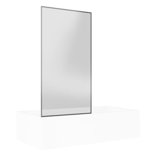 Finestra 34x62" Reversible Fixed Bathtub Door with Clear Glass in Stainless Steel