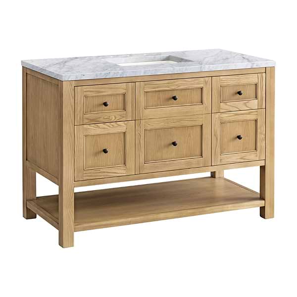 James Martin Vanities Breckenridge Light Natural Oak 48" Single Vanity with Carrara Marble Top
