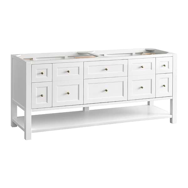 James Martin Vanities Breckenridge Bright White 72" Double Vanity without Top