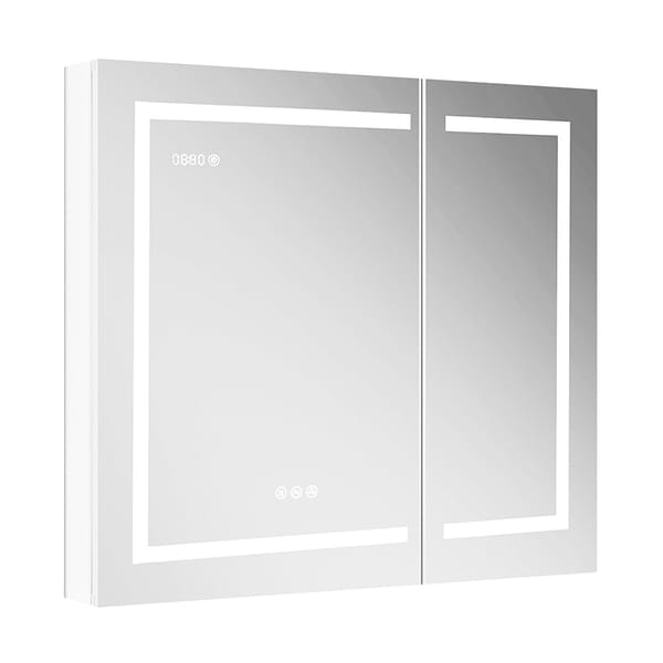 Rory Grooved 36x32" Rectangle Recessed or Wall Mounted LED Medicine Cabinet with Mirror