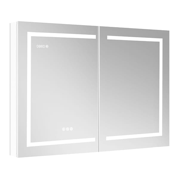 Rory Grooved 48x32" Rectangle Recessed or Wall Mounted LED Medicine Cabinet with Mirror