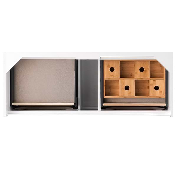 James Martin Vanities Mantova Glossy White 48" Floating Vanity with Charcoal Black Integrated Top