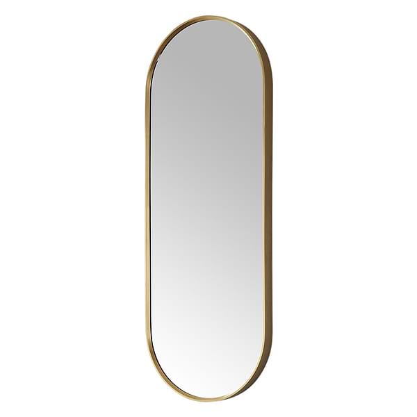 Olinda Brushed Gold 18x48" Framed Oval Mirror